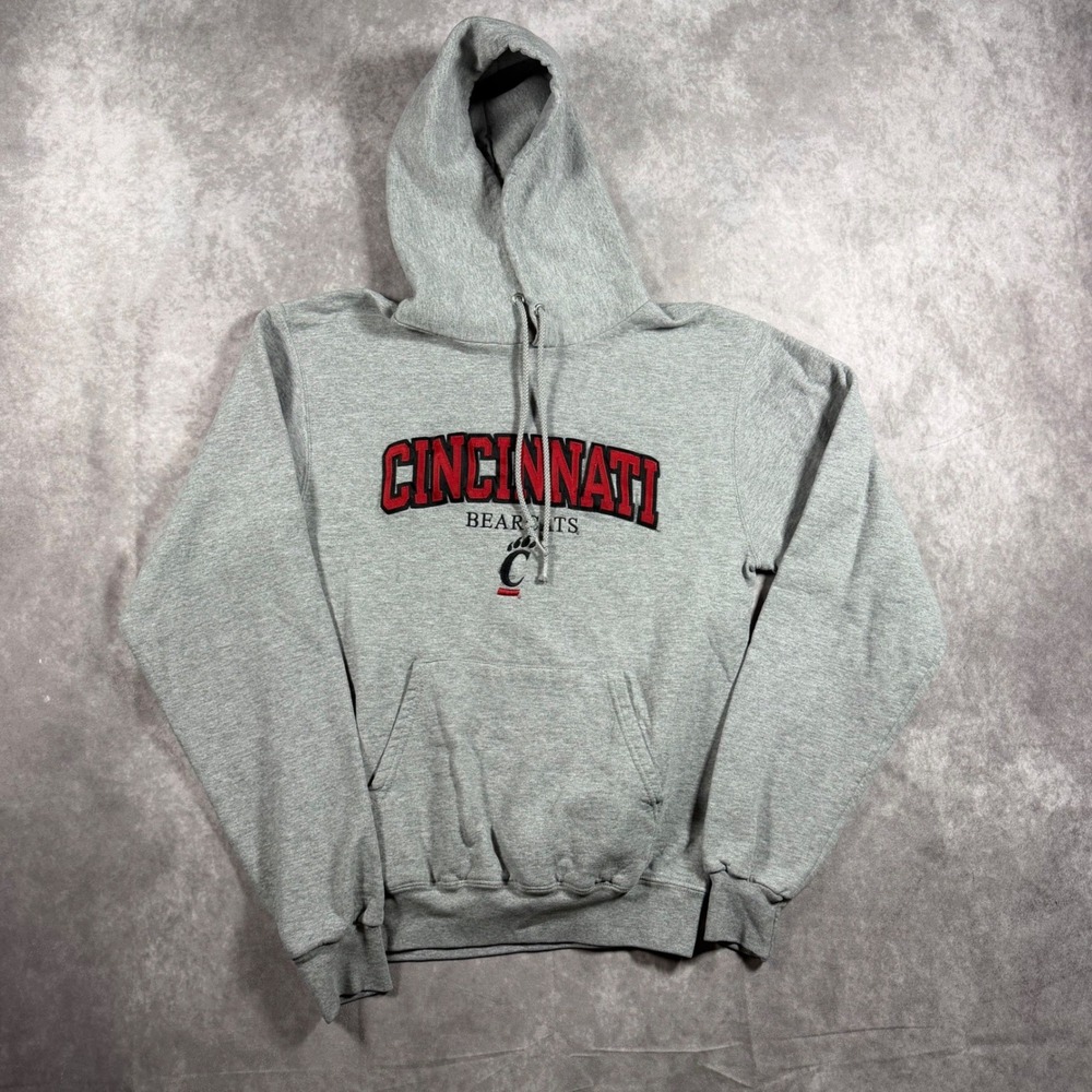 Champion Cincinnati Bearcats Hoodie Gray Mens Small NCAA Sweatshirt Collegiate